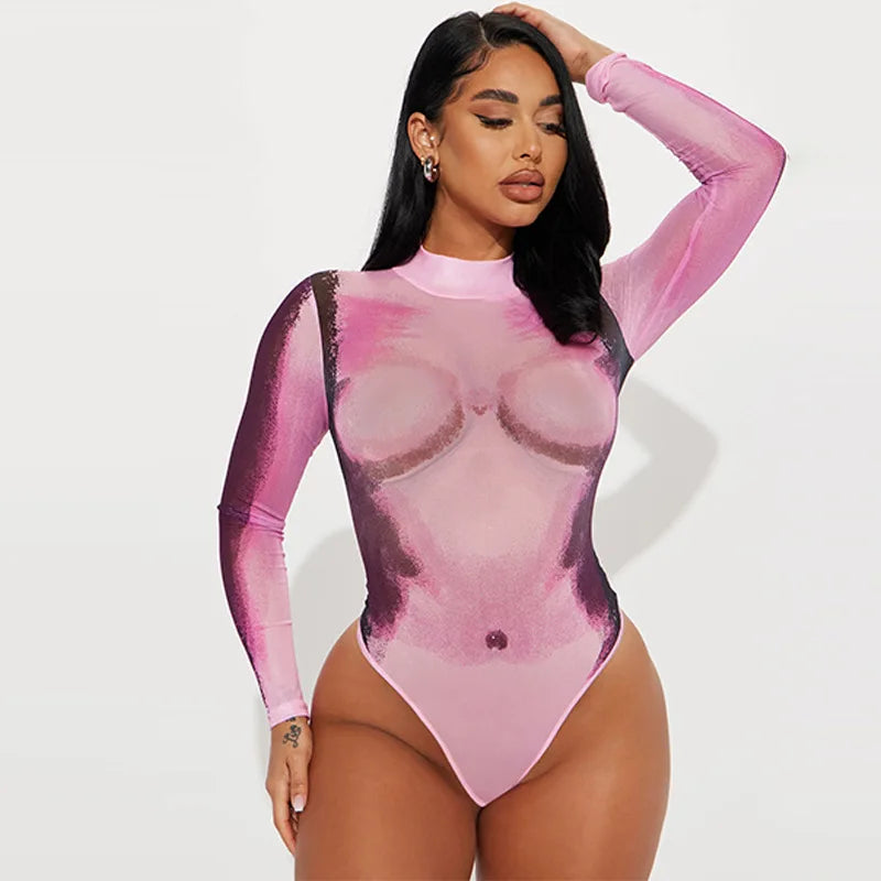 Match Made 3d Body Print Long Sleeve Top