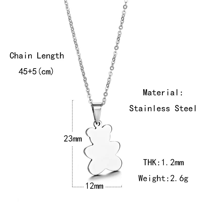 Bear Necklace Stainless Steel Necklace