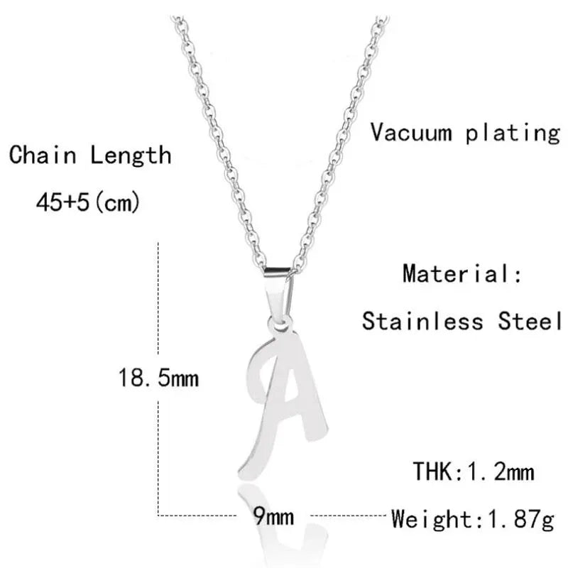 Silver Letter Pendant Necklace