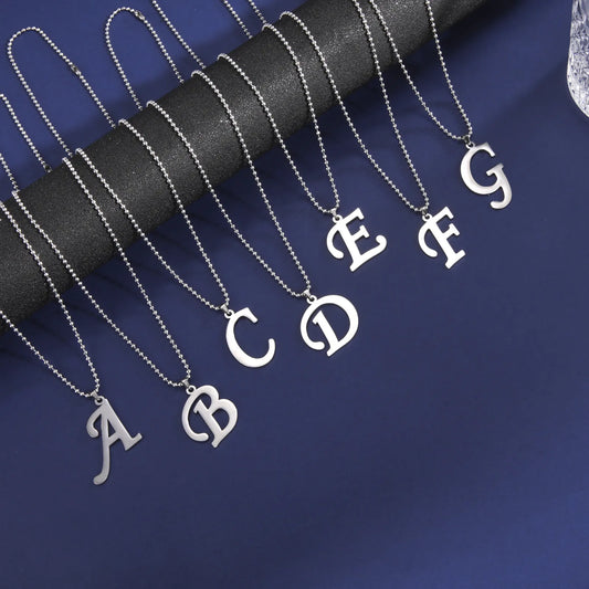 Silver Letter Pendant Necklace